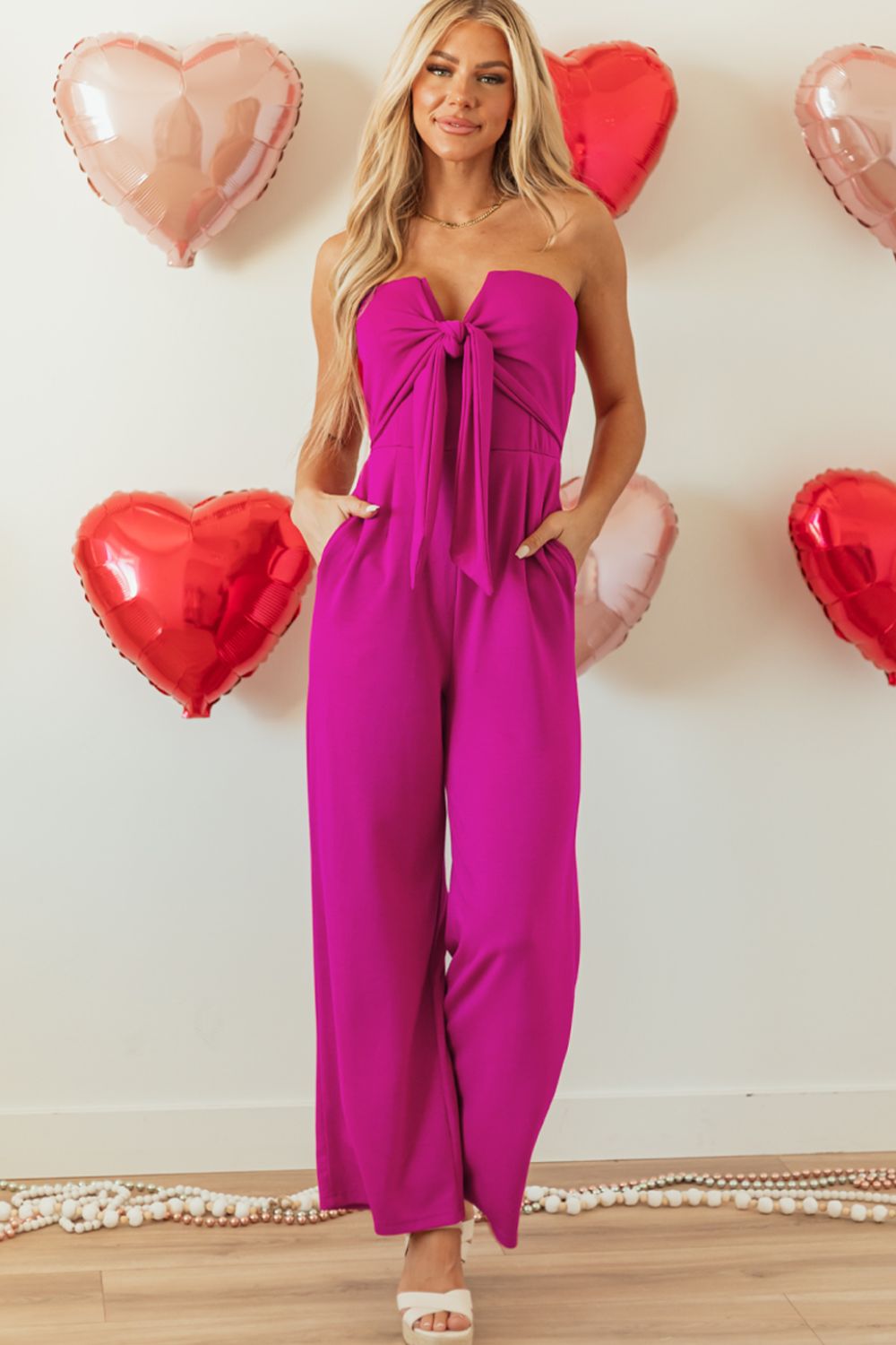 Austin Tied Tube Wide Leg Jumpsuit