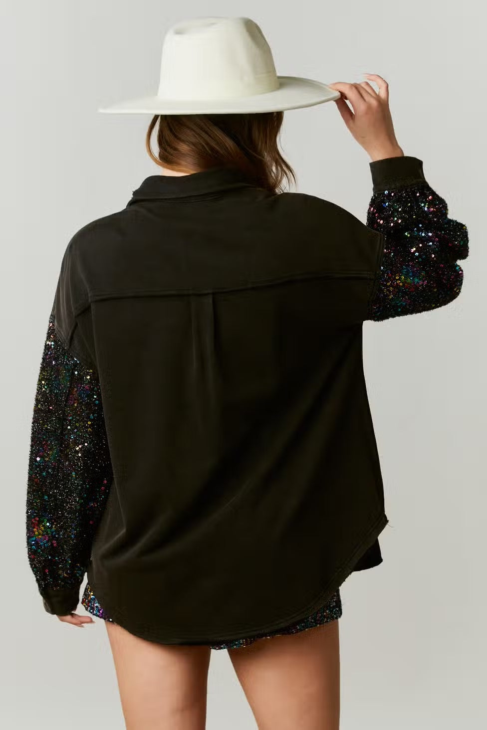 Eras Tour Shacket with Sequins Sleeve