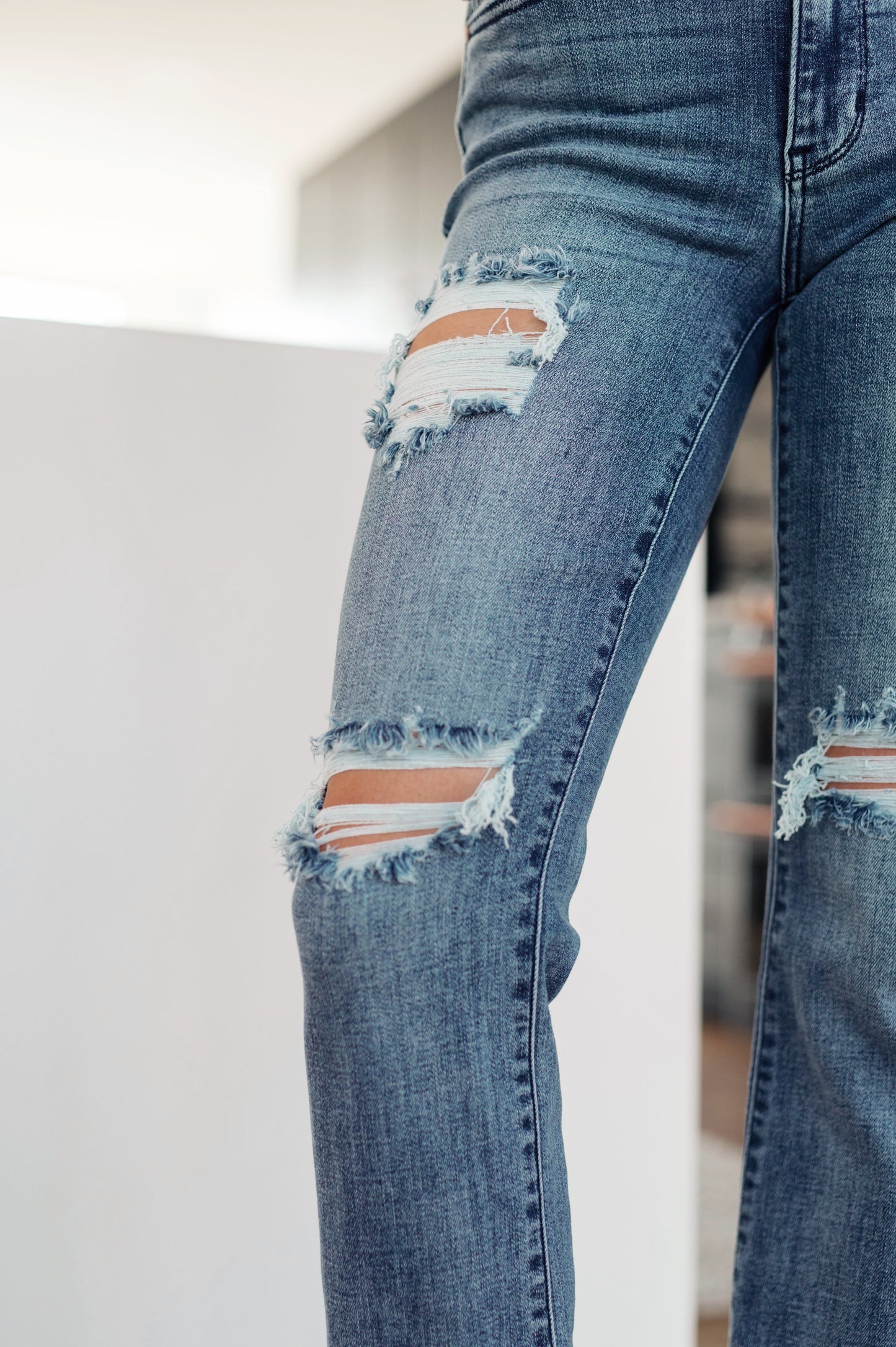 O'Hara Destroyed Straight Jeans (PLUS ONLY)