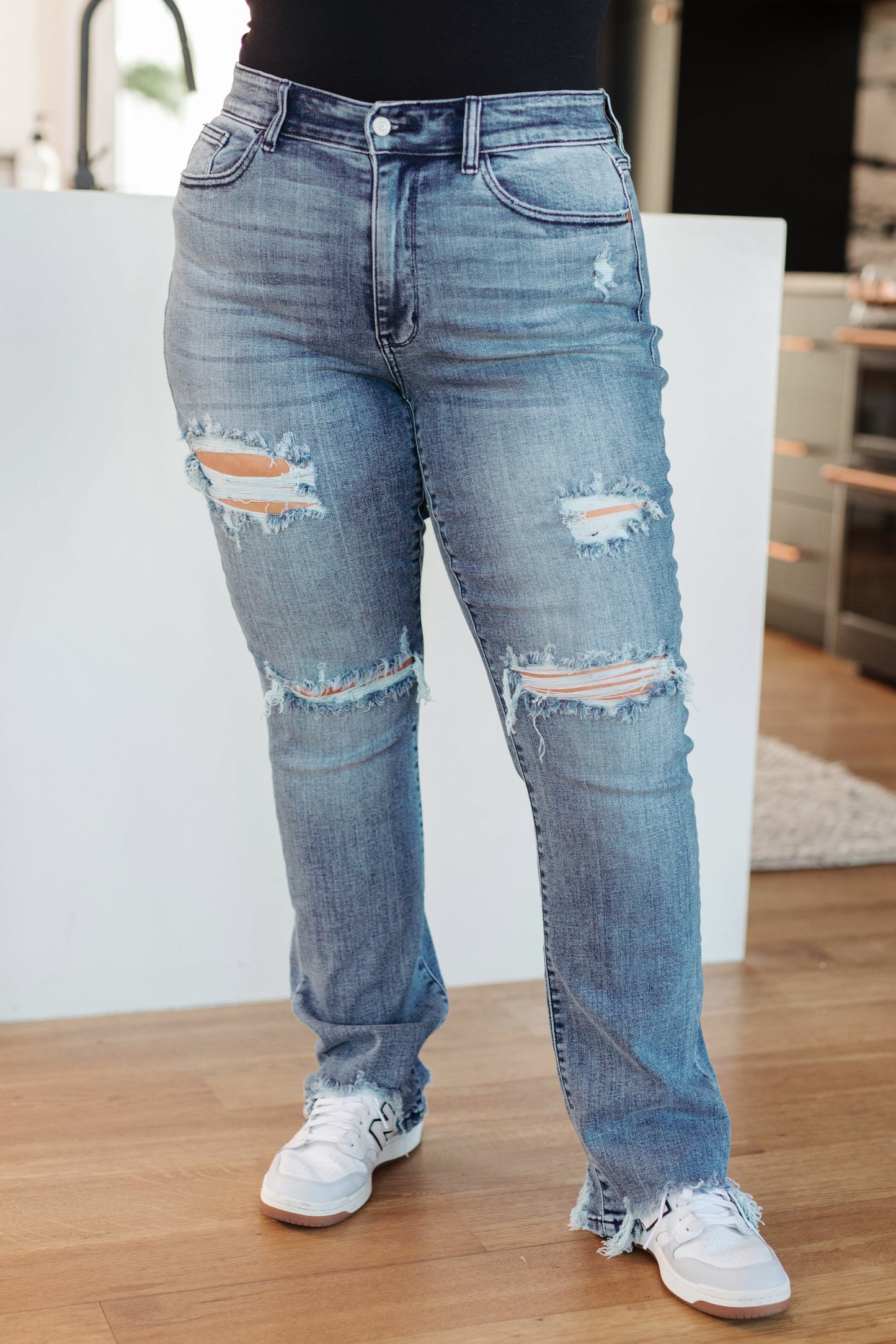 O'Hara Destroyed Straight Jeans (PLUS ONLY)