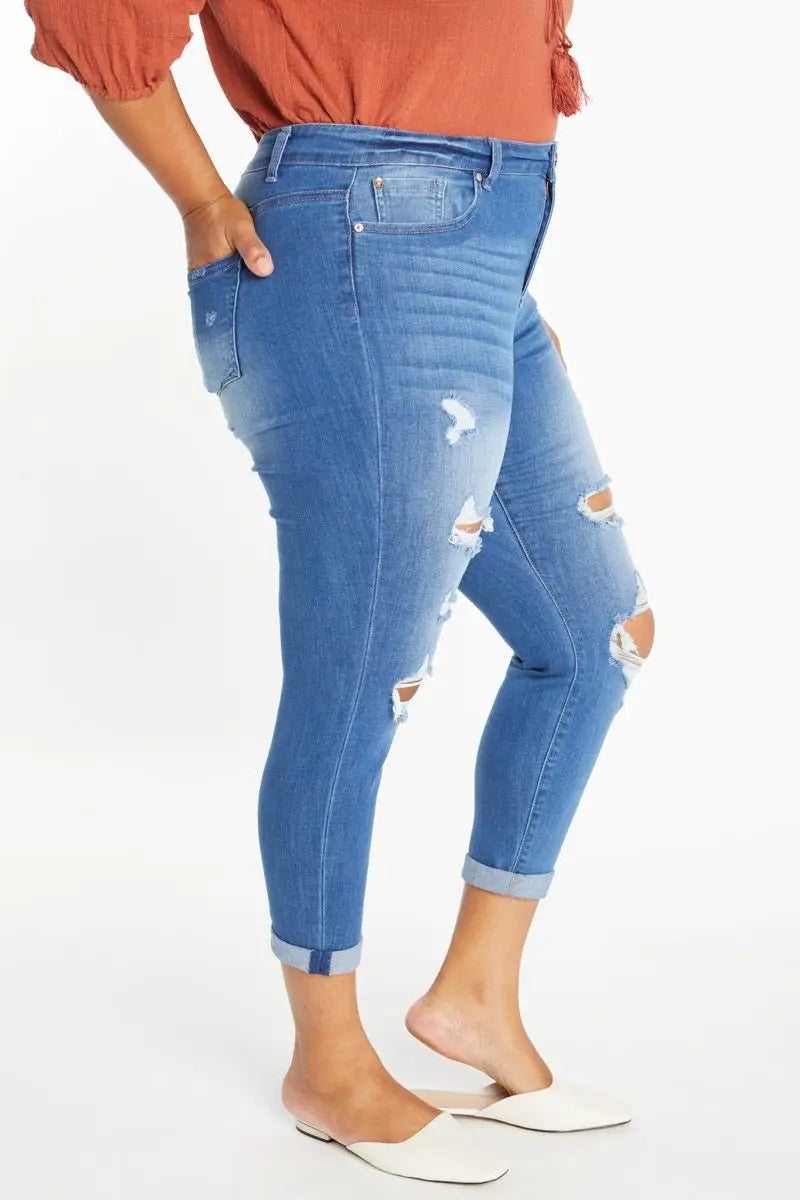 High-rise 5-pocket cropped skinny