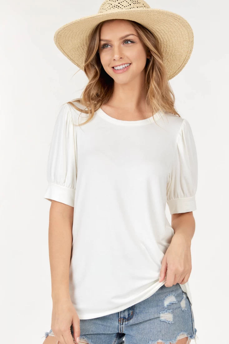 White Short Sleeve Top