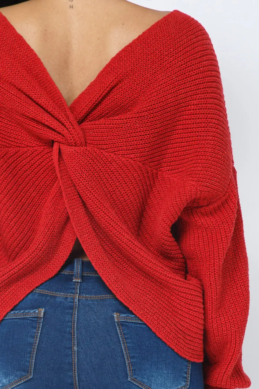 Sun Twist Open Back Sweater
