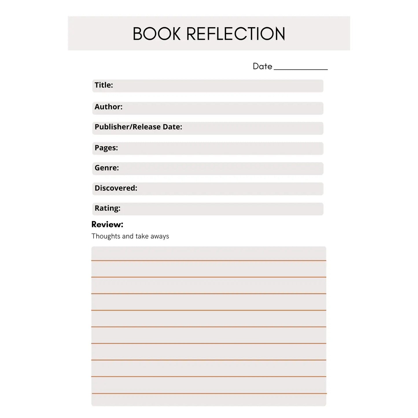 Cat Lover Reading Journal