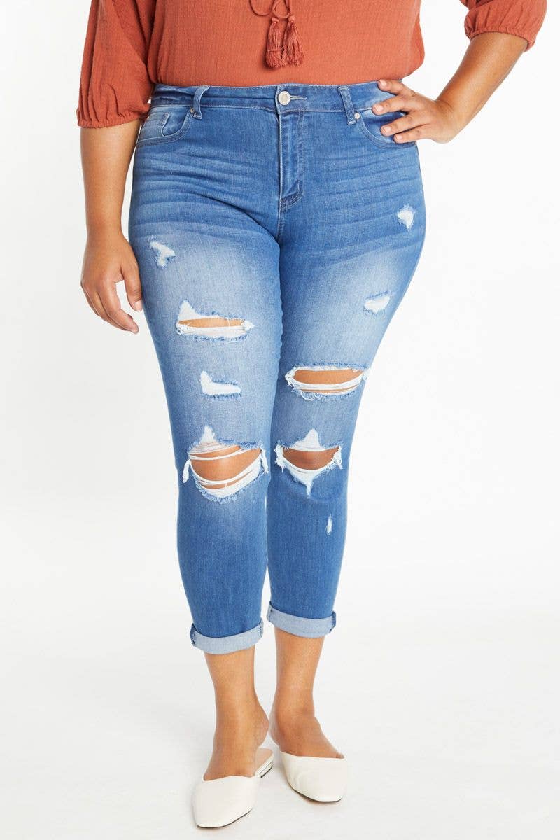 High-rise 5-pocket cropped skinny
