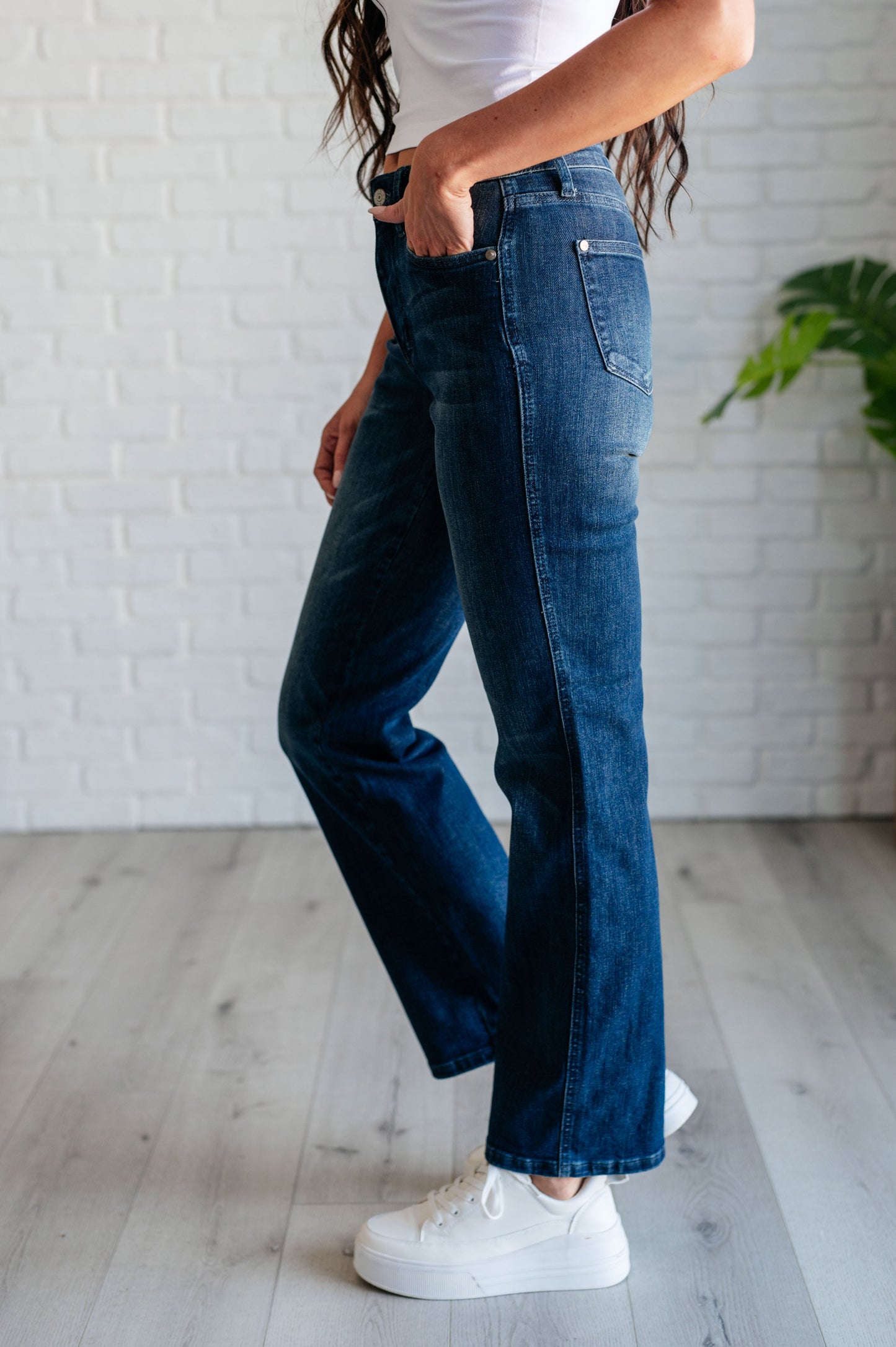 Muriel Mid Rise Tummy Control Classic Straight Jeans