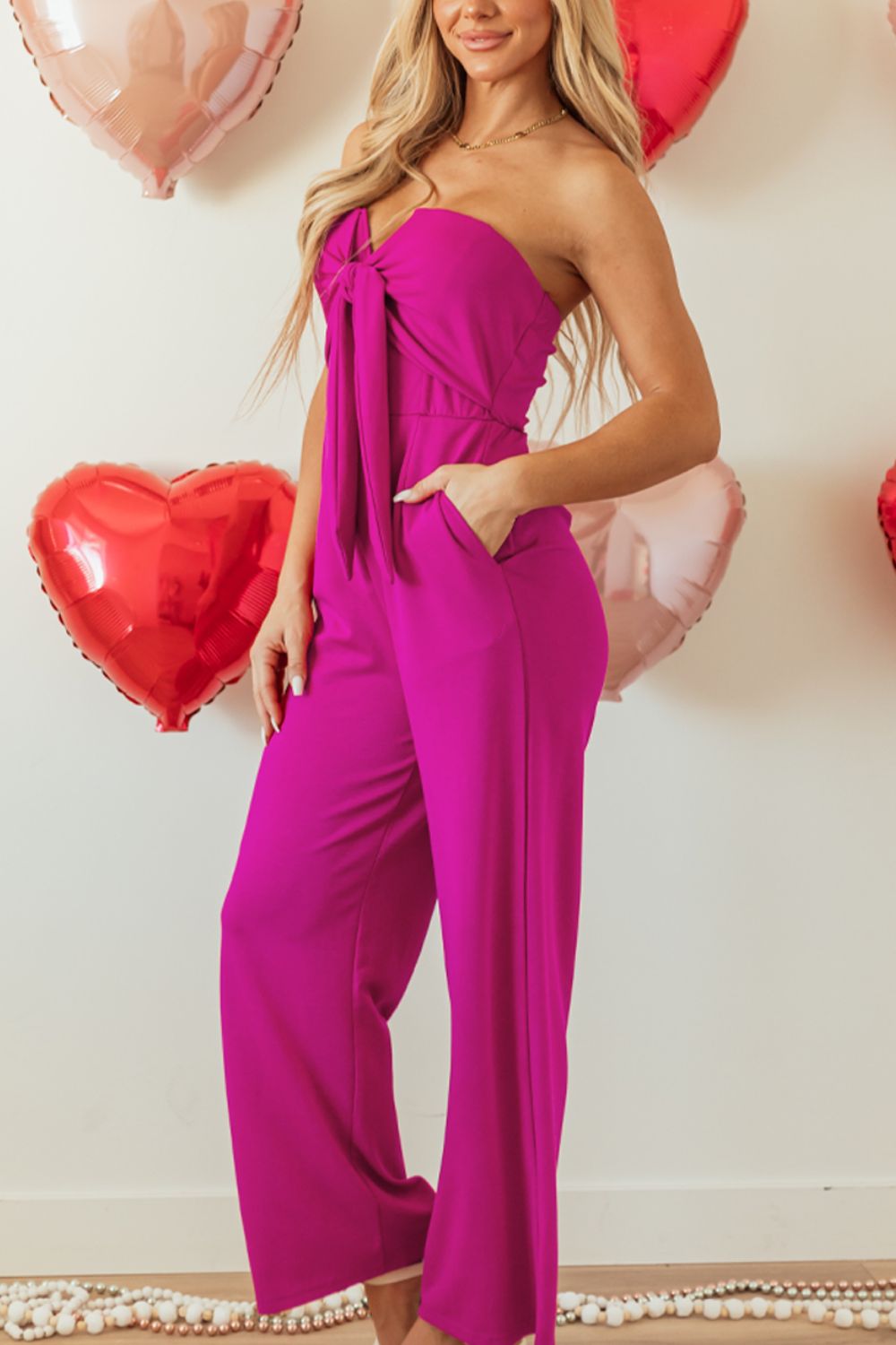 Austin Tied Tube Wide Leg Jumpsuit