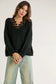 FLORAL LACE ACCENT V-NECK RIBBED KNIT DOLMAN SLEEVE OVERSIZED COZY SWEATER. Perfect to wear in San Luis Obispo.
