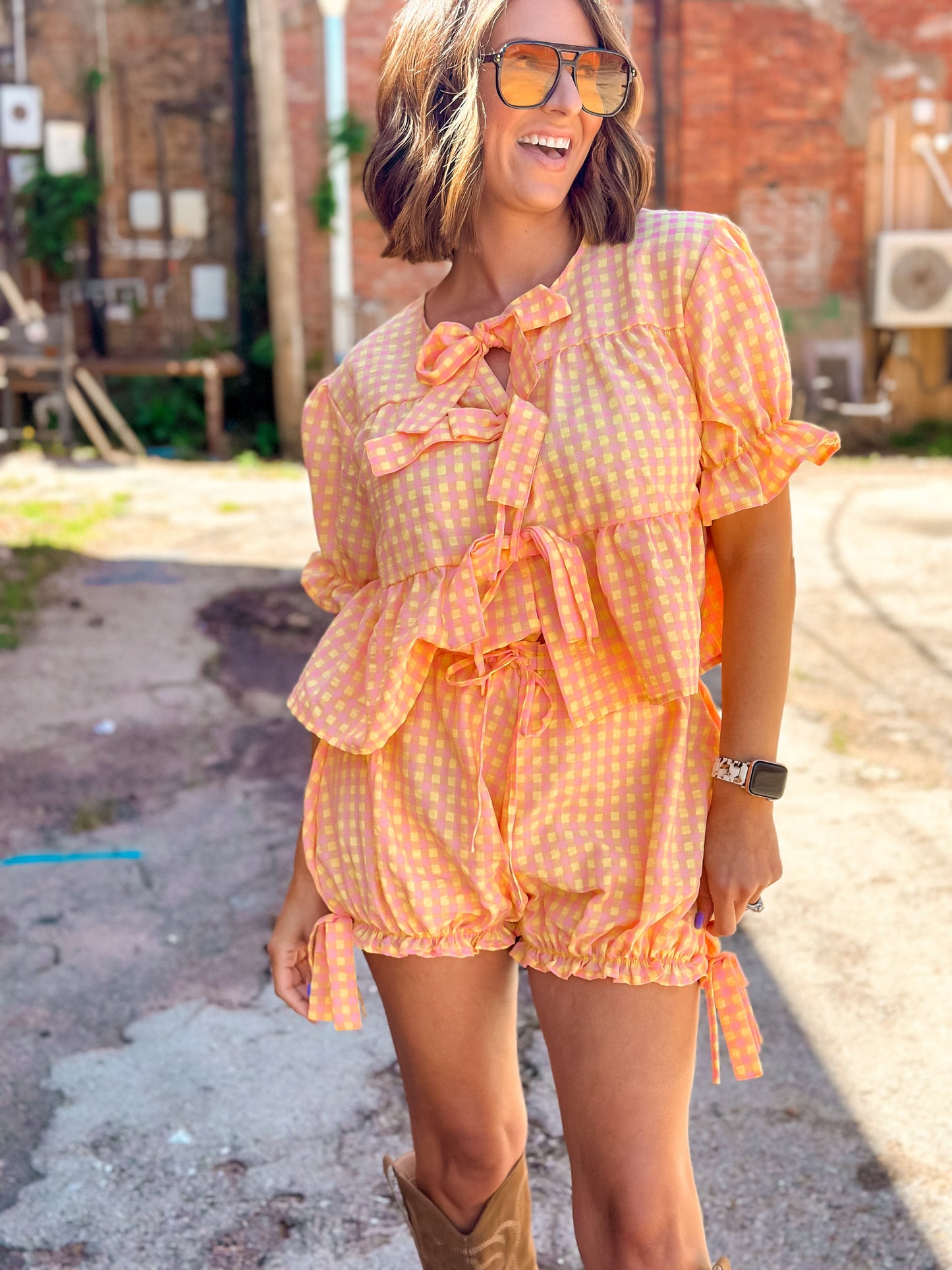 Walk On By Gingham Set