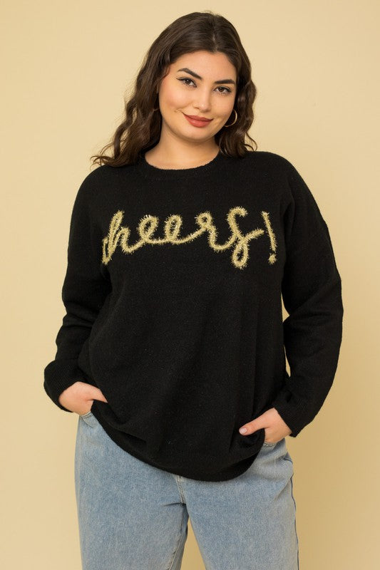 Cheers Plus Size Pullover Sweater