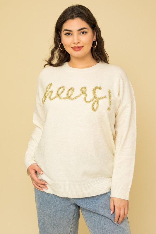 Cheers Plus Size Pullover Sweater