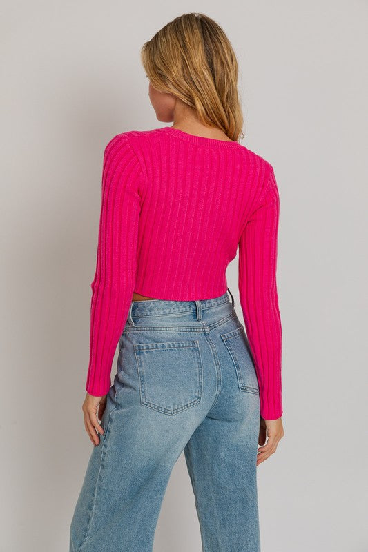 Not Sorry Asymmetrical Hem Sweater Top