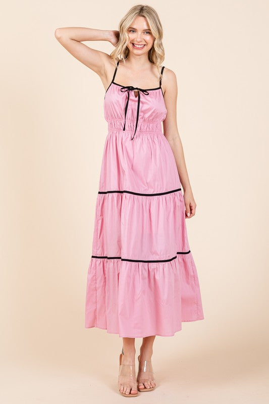 Plus Piping Detailed Midi Sundress