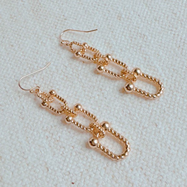 Cabled U Chain Drop Earrings