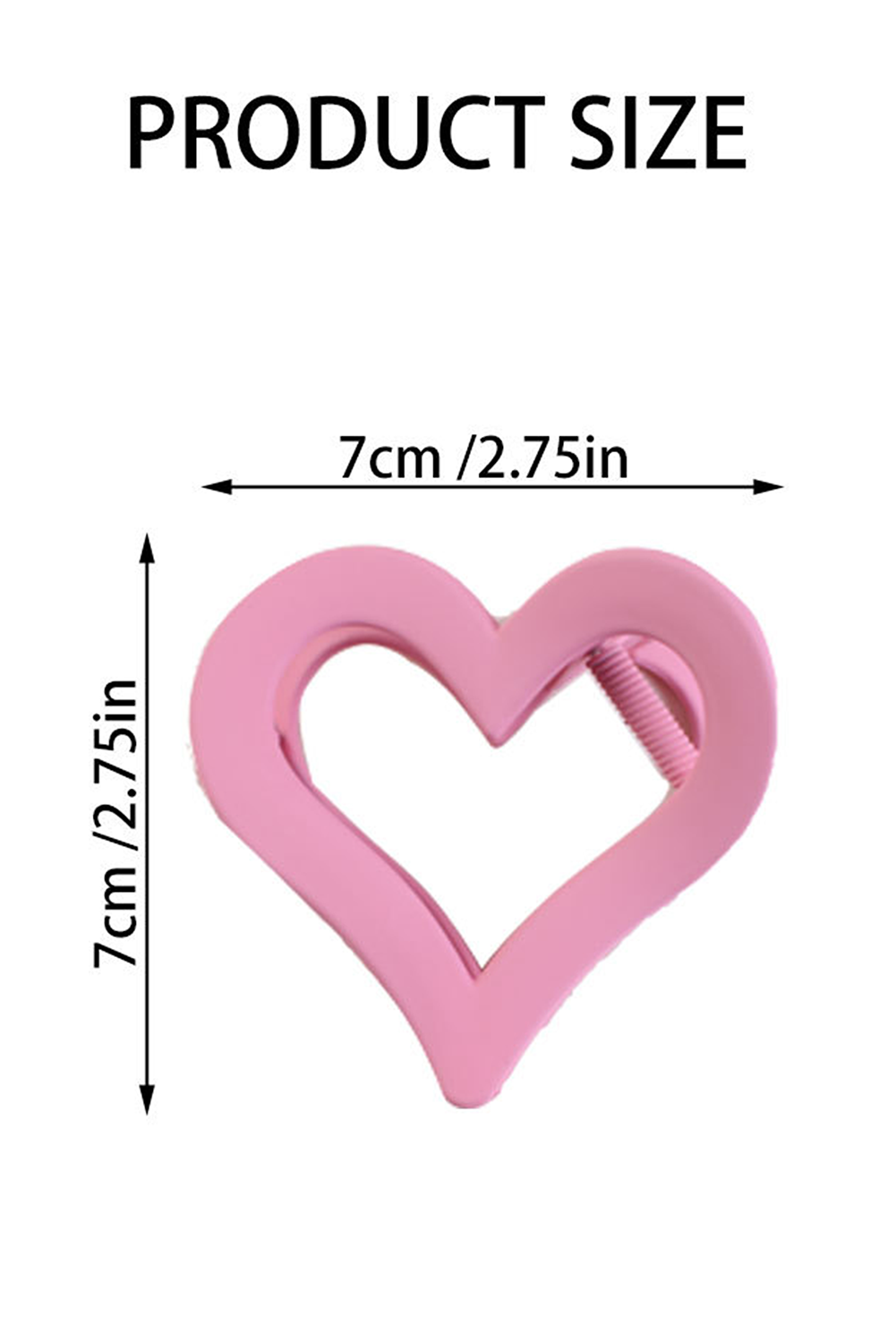 Black Simple Frosted Heart Shaped Hair Claw Clip