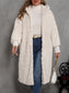 Eggshell Plus Size Open Front Hooded Plush Coat