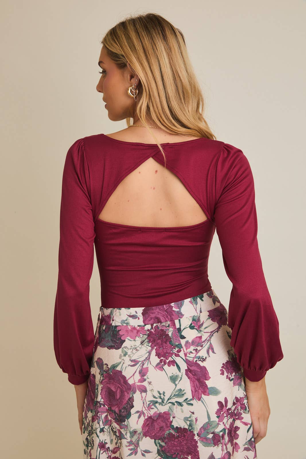 Honey LONGSLEEVE SQUARE NECK BACK  BODYSUIT