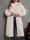 Eggshell Plus Size Open Front Hooded Plush Coat