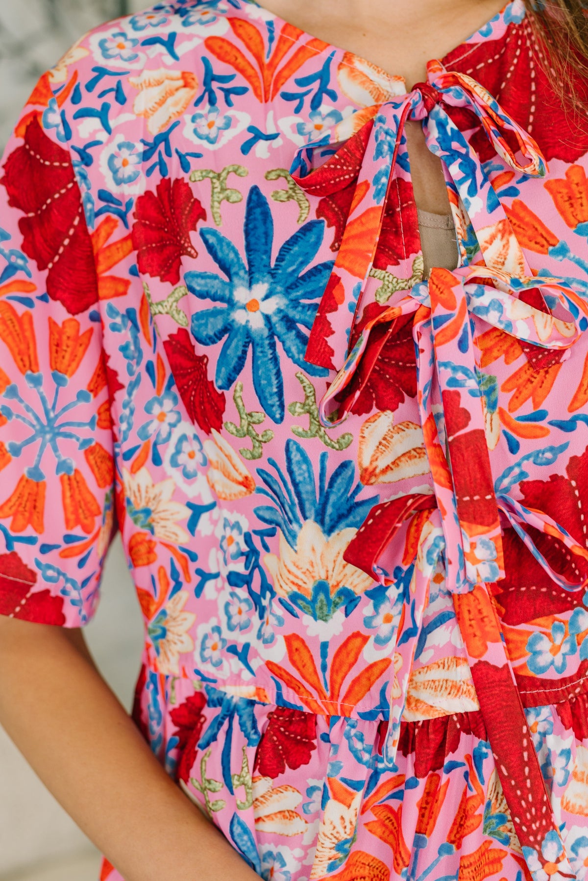 Art of Loving Bow Detail Floral Dress