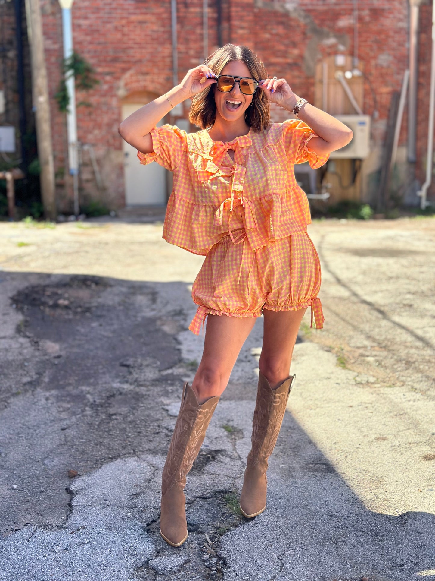 Walk On By Gingham Set