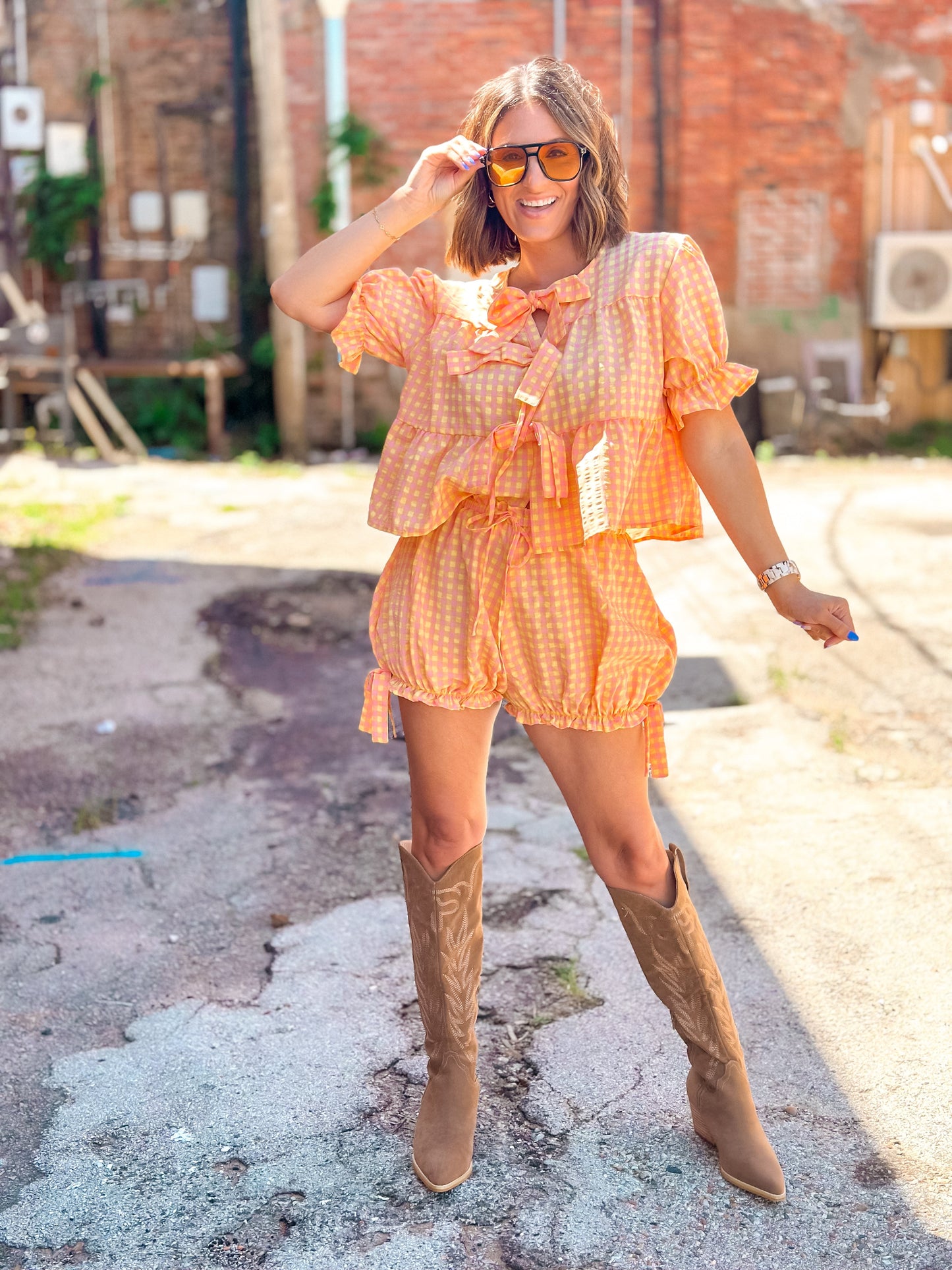 Walk On By Gingham Set