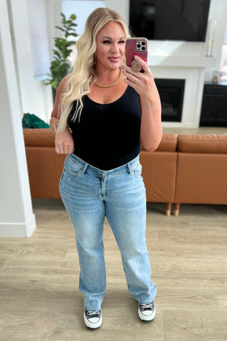 Mildred High Rise V Front Waistband Straight Jeans (PLUS ONLY)