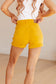 Jenna High Rise Tummy Control Cuffed Shorts in Yellow