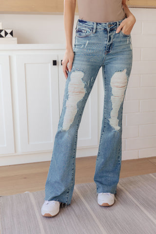 Kiana PLUS High Rise Heavy Destroy Flare (PLUS ONLY)