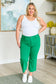 Lisa High Rise Tummy Control Wide Leg Crop Jeans in Kelly Green