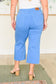 Lisa High Rise Tummy Control Wide Leg Crop Jeans in Sky Blue