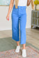 Lisa High Rise Tummy Control Wide Leg Crop Jeans in Sky Blue