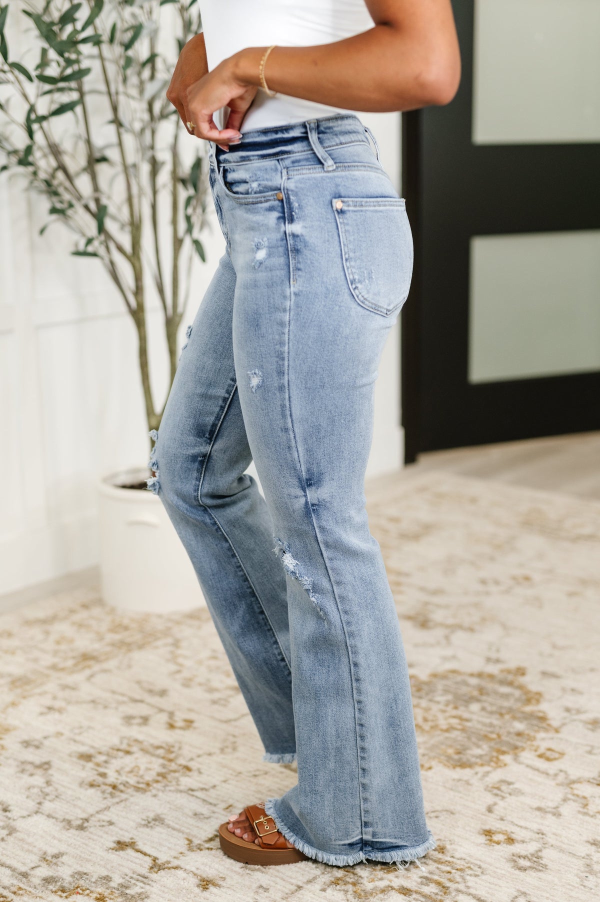Marlena High Rise Shield Pocket Flare Jeans