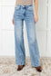 Melia High Rise Side Seam Detail Wide Leg Jeans