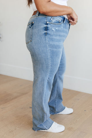 Mildred High Rise V Front Waistband Straight Jeans (PLUS ONLY)