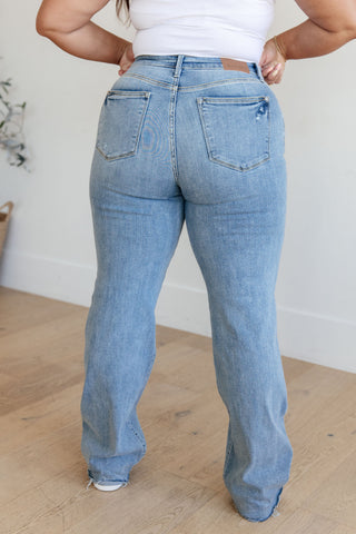 Mildred High Rise V Front Waistband Straight Jeans (PLUS ONLY)