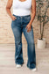 Miley High Waist Tummy Control Frayed Hem Flare Jeans