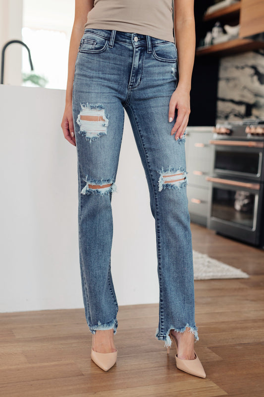 O'Hara Destroyed Straight Jeans (PLUS ONLY)