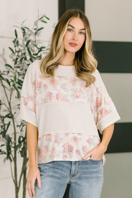 Painting the Roses Color Block Relaxed Top