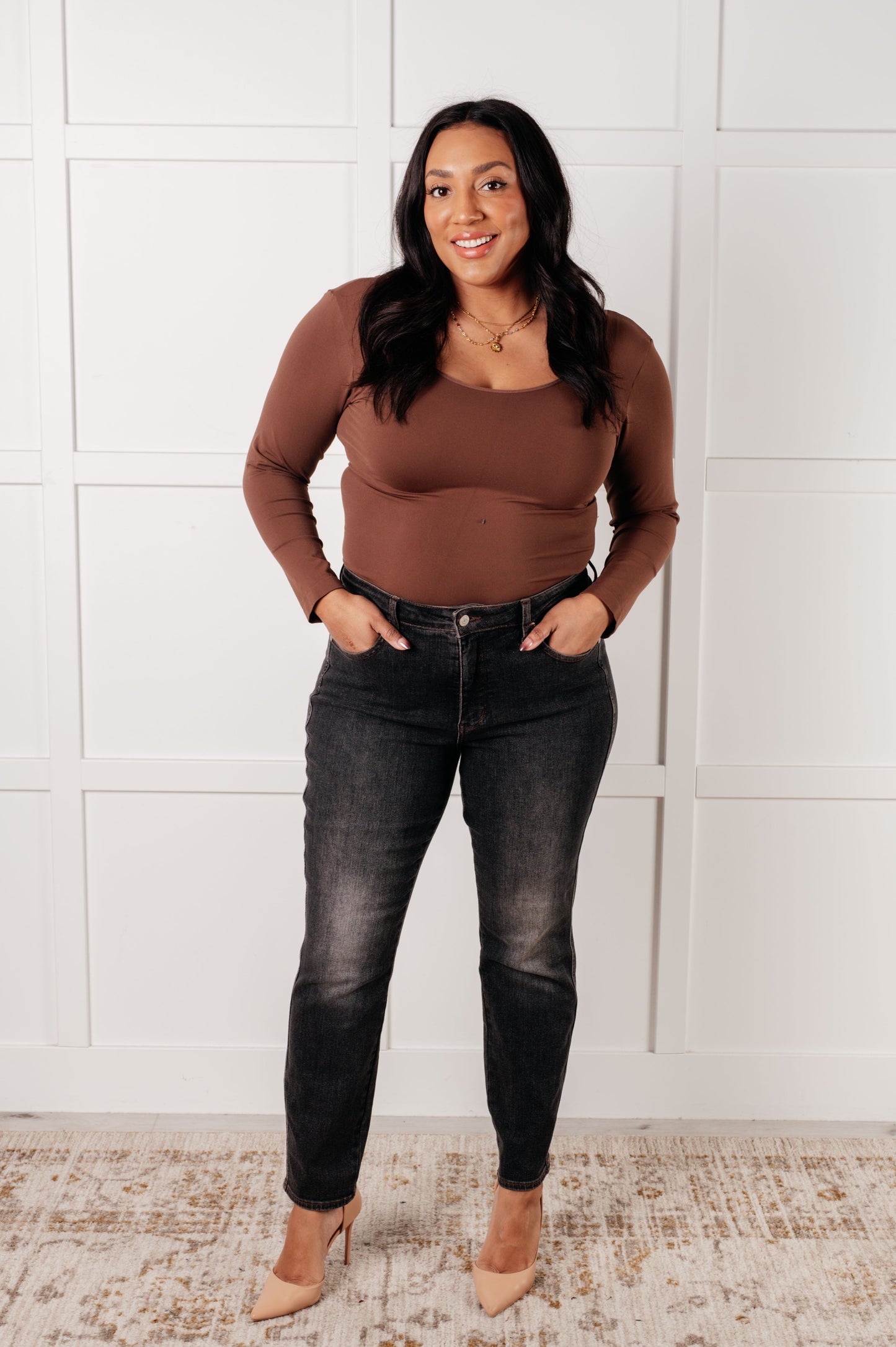 Rita Mid Rise Tummy Control Slim Jeans