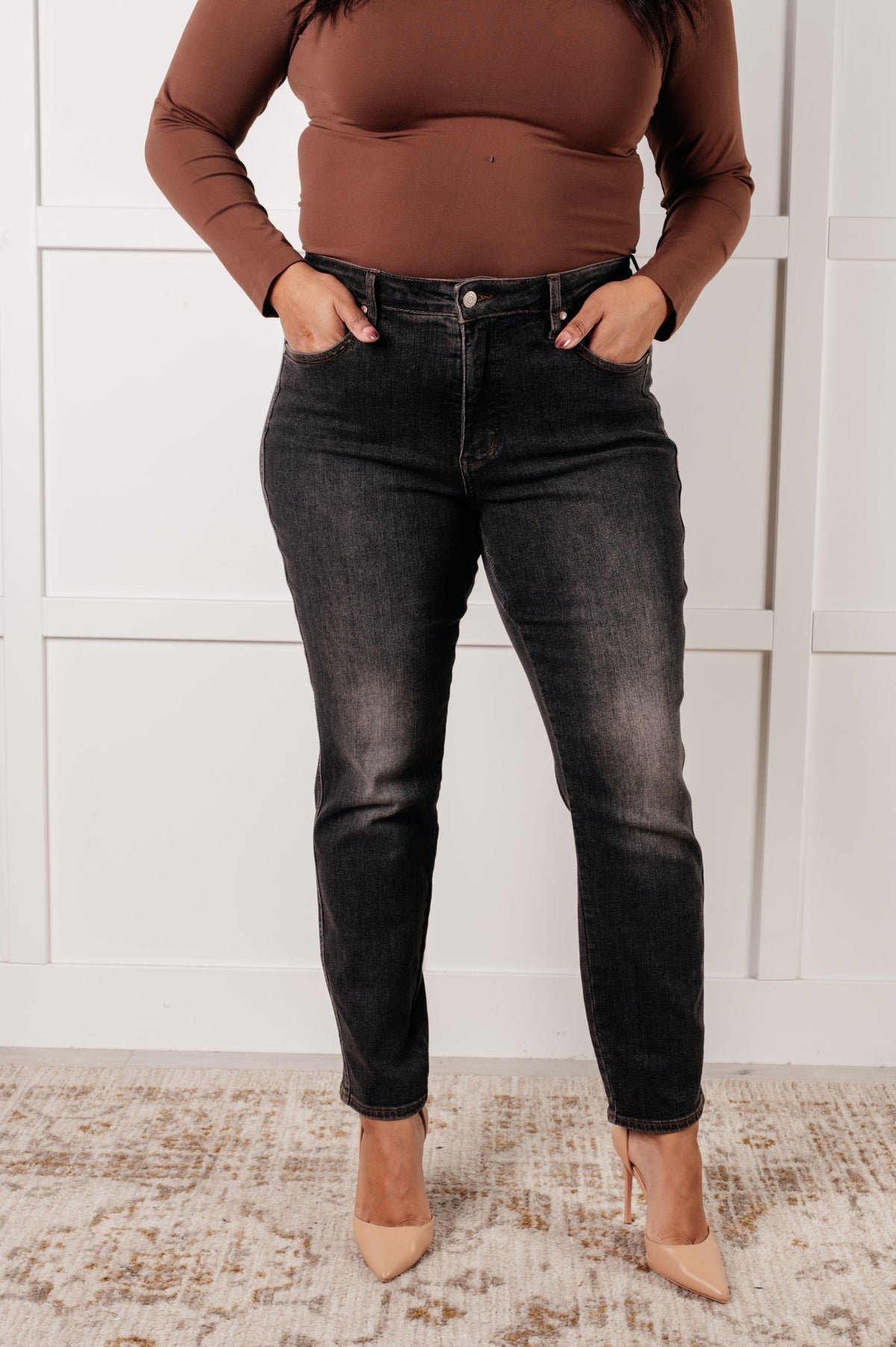 Rita Mid Rise Tummy Control Slim Jeans