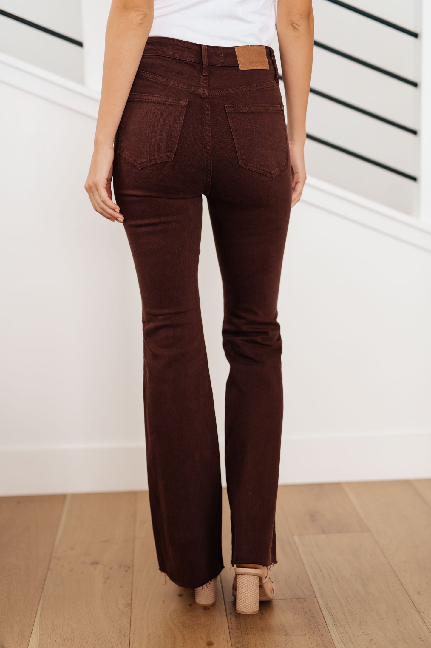 Sienna PLUS High Rise Tummy Control Flare Jeans in Espresso