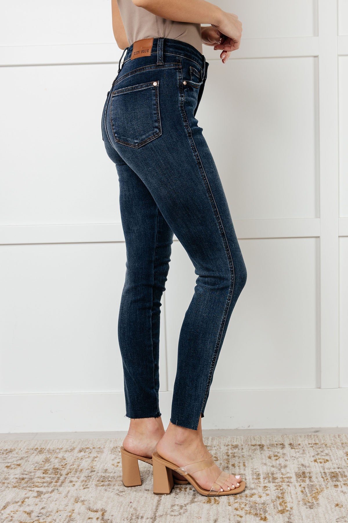 Tessa High Rise Tummy Control Step Hem Skinny Jeans