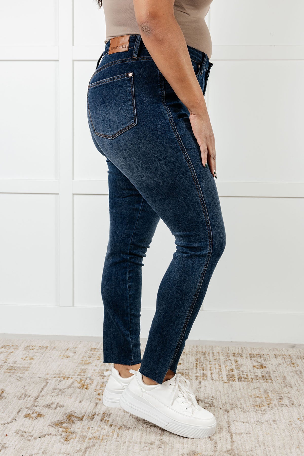 Tessa High Rise Tummy Control Step Hem Skinny Jeans