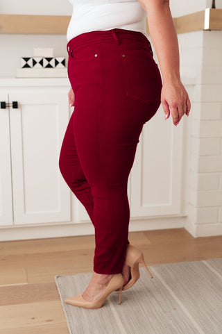 Wanda High Rise Tummy Control Skinny Jeans Scarlet (PLUS ONLY)