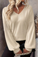 Onyx White Bowknot Back Ribbed Long Sleeve Top