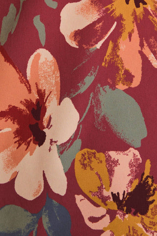 Adore You V-NECK FRONT TIE LONG SLEEVE FLORAL TOP