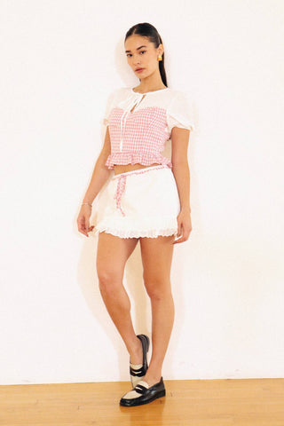 Gingham Sweetheart Peplum Blouse