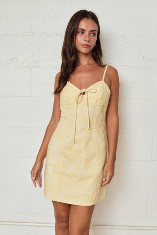 Sunny Day Floral Tie-Front Mini Dress