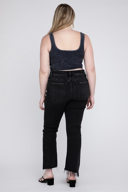 Alyssa Plus Size High Rise Crop Flare Jeans