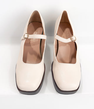 Matilda Platform Heel in Bone